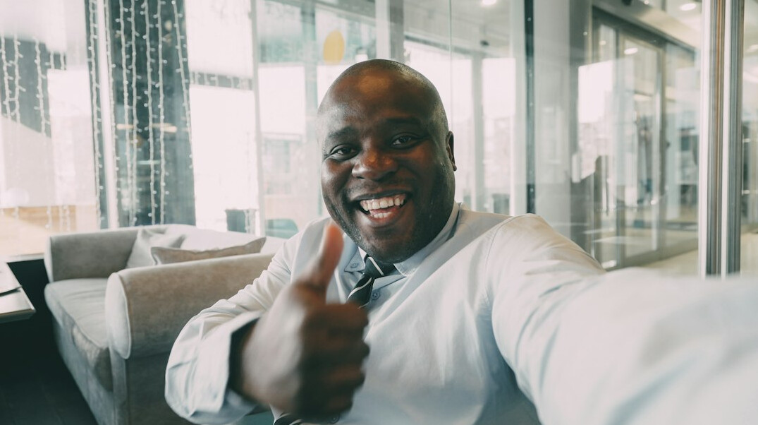 confident businessman negotiating