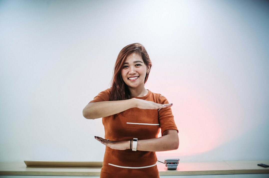 confident speaker presenting