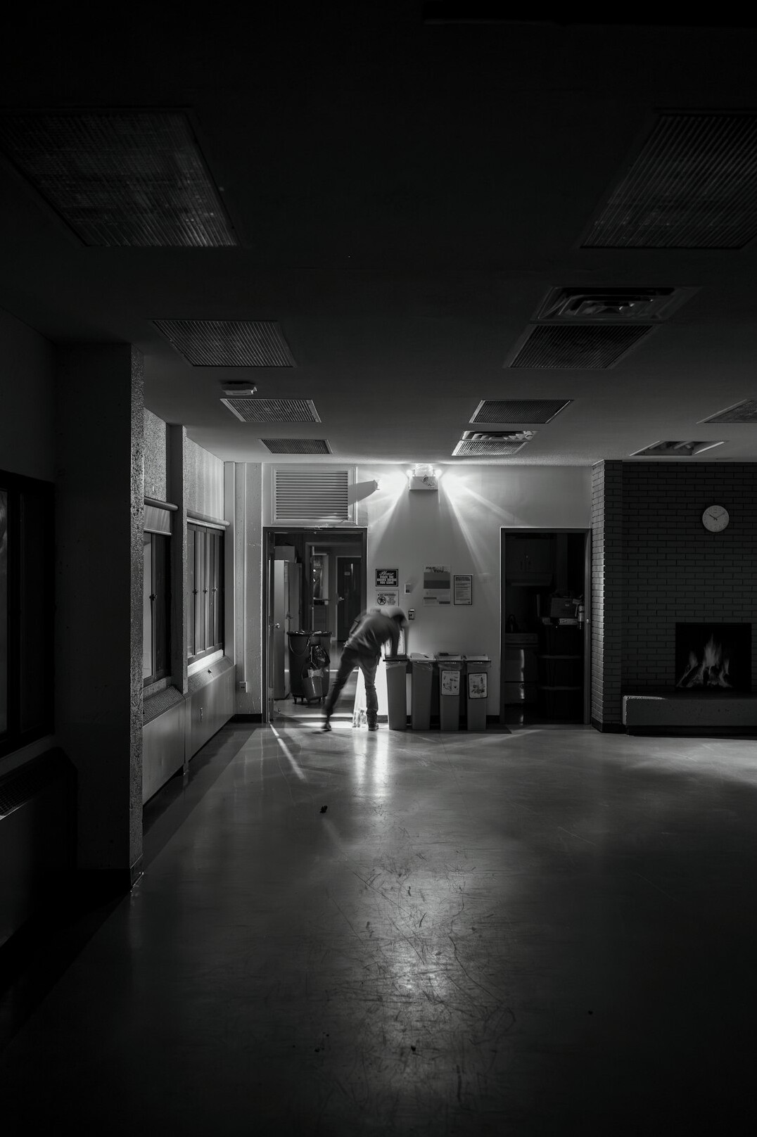 woman reflecting in quiet room